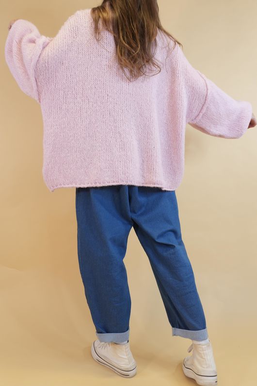 Big Softie Funnel Grunge Knit Blossom